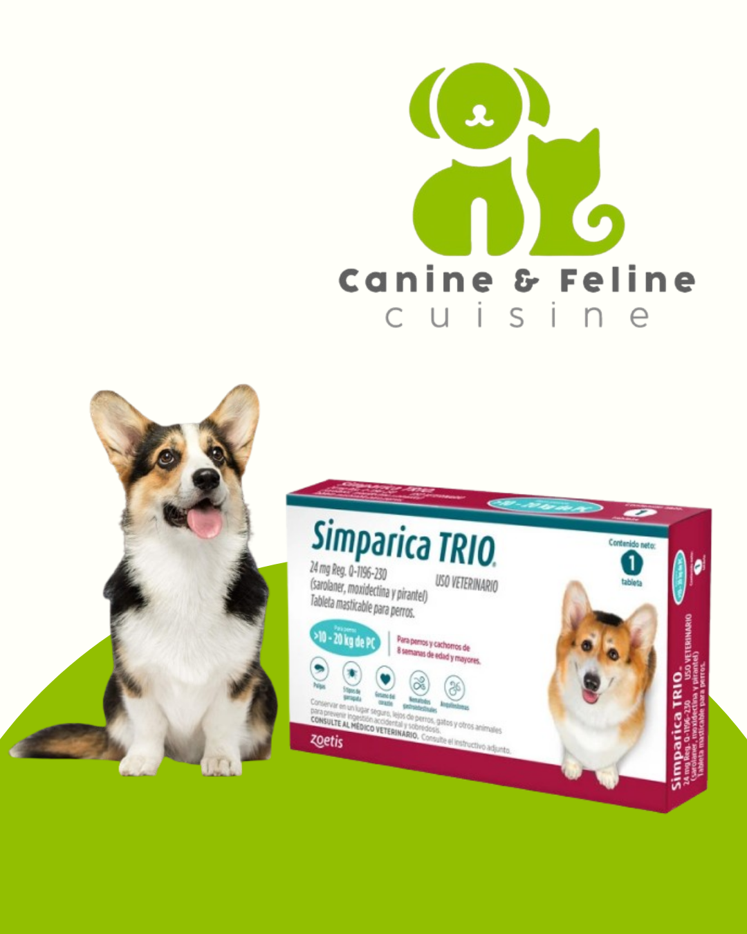 Simparica TRIO - Tableta de 24mg - Perro de 10kg a 20kg