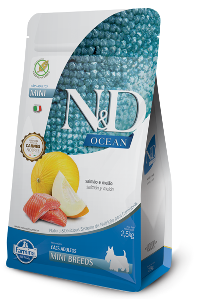 N&D Ocean  Salmón y melón - Razas mini Adulto  – 2.5 Kg