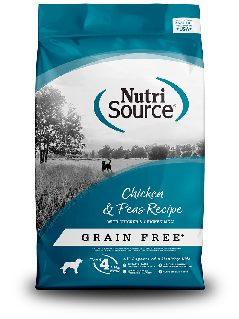 Nutri Source Chicken & Pea recipe - Grain free - perro adulto - 26 Lb